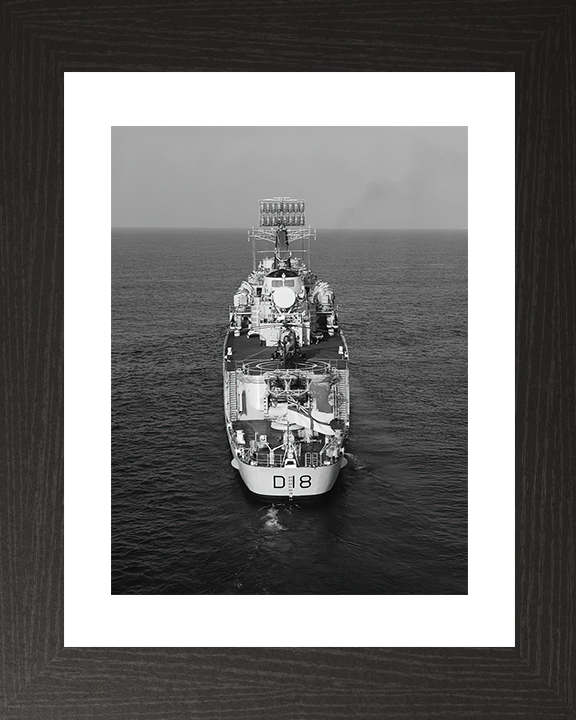 HMS Antrim (D18) Royal Navy County Class Destroyer Stern View Photo Print Wall Art Decor Posters, Prints, & Visual Artwork Hampshire Prints 10 x 8 Black Frame Yes