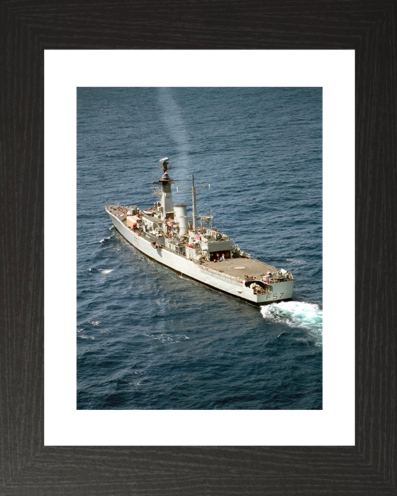 HMS Andromeda (F57) Royal Navy Leander Class Frigate From Above Photo Print Wall Art Decor Posters, Prints, & Visual Artwork Hampshire Prints 10 x 8 Black Frame Yes