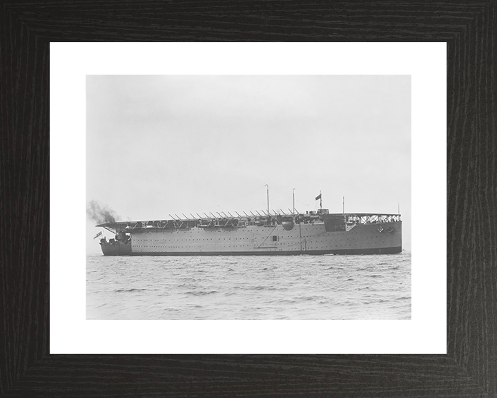 HMS Argus (I49) Royal Navy Aircraft Carrier Starboard Side View Photo Print Wall Art Decor Posters, Prints, & Visual Artwork Hampshire Prints 10 x 8 Black Franme Yes