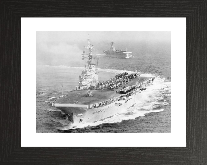 HMS Centaur (R06) Royal Navy Centaur Class Carrier Port Bow View Photo Print Wall Art Decor Posters, Prints, & Visual Artwork Hampshire Prints 10 x 8 Black Frame Yes