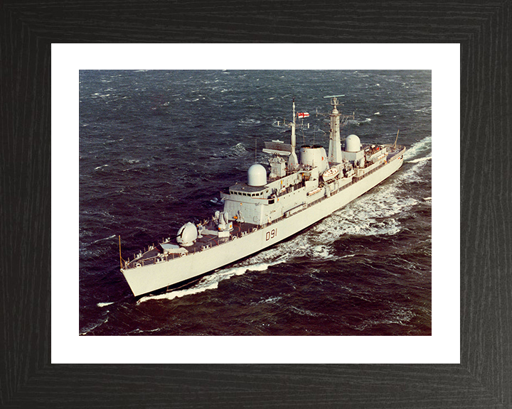 HMS Nottingham (D91) Photo Print - During Sea Trials 1983 - Royal Navy Type 42 Destroyer Posters, Prints, & Visual Artwork Hampshire Prints 10 x 8 Black Frame Yes