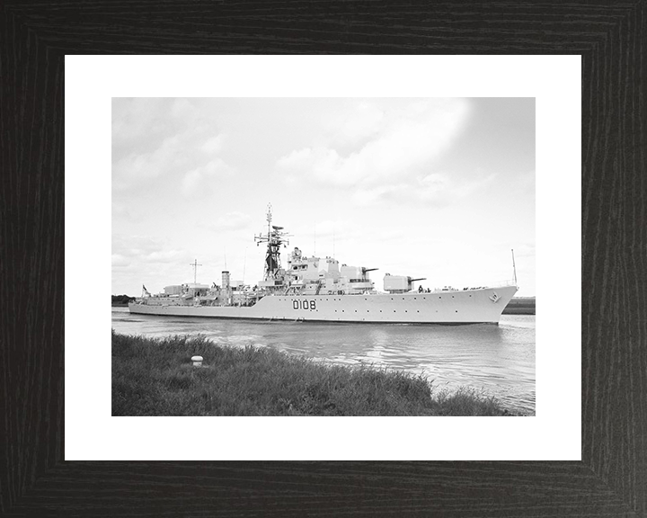 HMS Dainty (D108) Royal Navy Daring Class Destroyer Starboard View Photo Print Wall Art Decor Posters, Prints, & Visual Artwork Hampshire Prints 10 x 8 Black Frame Yes