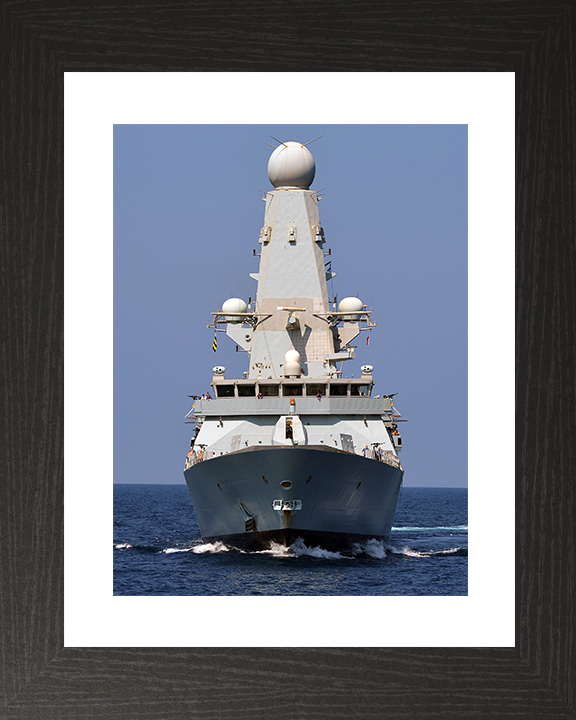 HMS Diamond (D34) Royal Navy Type 45 Destroyer Low Bow View Photo Print Wall Art Decor Posters, Prints, & Visual Artwork Hampshire Prints 10 x 8 Black Frame Yes