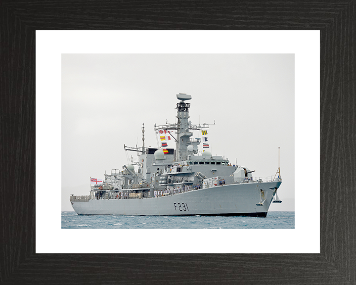 HMS Argyll (F231) Royal Navy Type 23 Frigate Tortola 2014 Wall Art Photo Print Naval Decor Posters, Prints, & Visual Artwork Hampshire Prints 10 x 8 Black Frame Yes