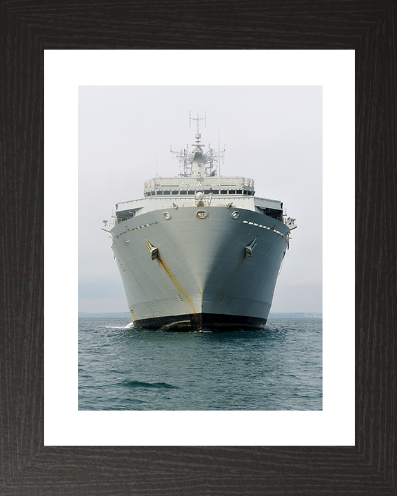 HMS Bulwark (L15) Royal Navy Albion Class Amphibious Ship Bow View Photo Print Wall Art Decor Posters, Prints, & Visual Artwork Hampshire Prints 10 x 8 Black Frame Yes