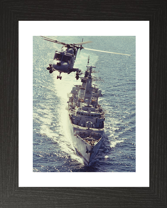 HMS Brave (F94) Royal Navy Type 22 Frigate Bow View From the Air Photo Print Wall Art Decor Posters, Prints, & Visual Artwork Hampshire Prints 10 x 8 Black Frame Yes