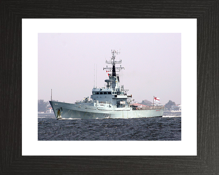 HMS Dumbarton Castle (P265) Royal Navy Castle Class Patrol Vessel Port Side Photo Print Wall Art Decor Posters, Prints, & Visual Artwork Hampshire Prints 10 x 8 Black Frame Yes