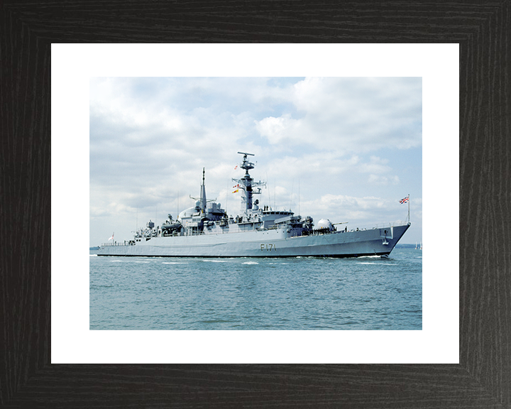 HMS Active (F171) Royal Navy Type 21 Frigate Photo Print Starboard View Warship Wall Art Posters, Prints, & Visual Artwork Hampshire Prints 10 x 8 Black Frame Yes