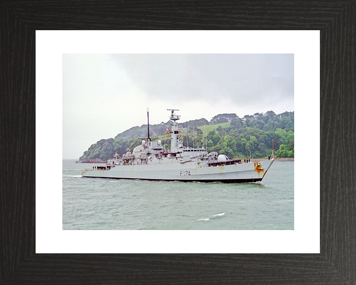 HMS Alacrity (F174) Royal Navy Type 21 Frigate Plymouth Sound Photo Print Wall Art Naval Decor Posters, Prints, & Visual Artwork Hampshire Prints 10 x 8 Black Frame Yes