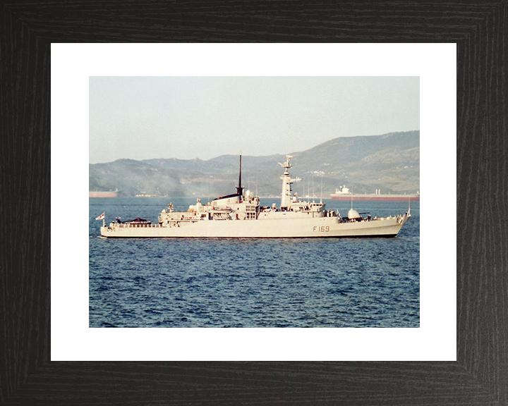 HMS Amazon (F169) Royal Navy Type 21 Frigate Starboard Beam View Photo Print Wall Art Decor Posters, Prints, & Visual Artwork Hampshire Prints 10 x 8 Black Frame Yes