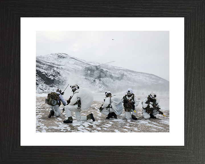 Royal Marines With Wildcat Helicopter in Norway Photo Print 40 Commando Wall Art Military Decor Posters, Prints, & Visual Artwork Hampshire Prints 10 x 8 Black Frame Yes
