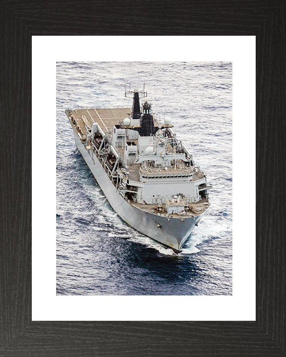 HMS Bulwark (L15) Royal Navy Albion Class Amphibious Ship High Starboard Bow View Photo Print Wall Art Decor Posters, Prints, & Visual Artwork Hampshire Prints 10 x 8 Black Frame Yes