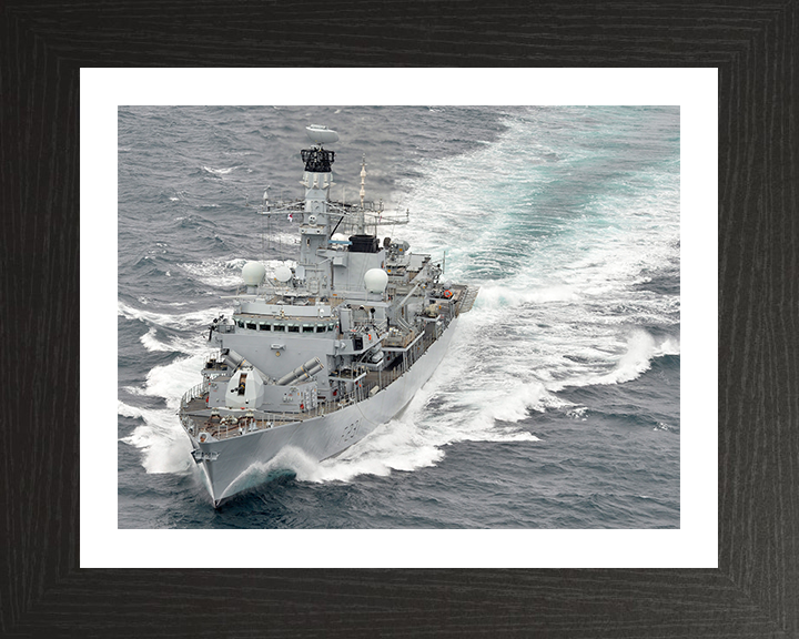 HMS Argyll (F231) Photo Print - Underway 2014 - Royal Navy Type 23 Frigate Posters, Prints, & Visual Artwork Hampshire Prints 10 x 8 Black Frame Yes