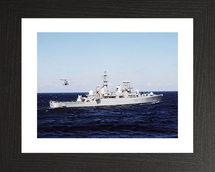 HMS Bristol (D23) Royal Navy Type 82 Destroyer With Helicopter Photo Print Wall Art Decor Posters, Prints, & Visual Artwork Hampshire Prints 10 x 8 Black Frame Yes