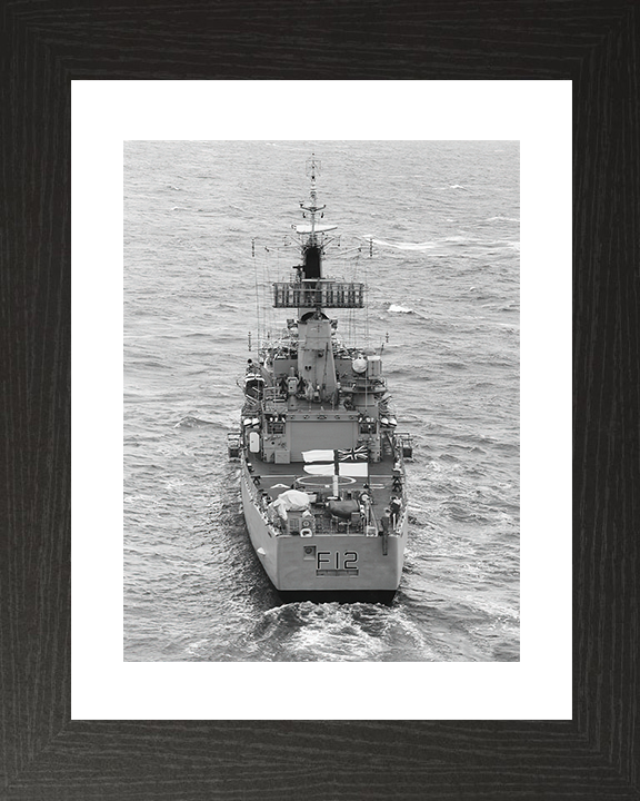 HMS Achilles (F12) Royal Navy Leander Class Frigate Photo Print Stern View Warship Wall Art Posters, Prints, & Visual Artwork Hampshire Prints 10 x 8 Black Frame Yes