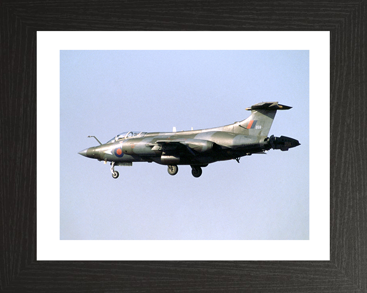 RAF Buccaneer in flight 1990 Photo Print - Royal Air Force Aircraft Posters, Prints, & Visual Artwork Hampshire Prints 10 x 8 Black Frame Yes