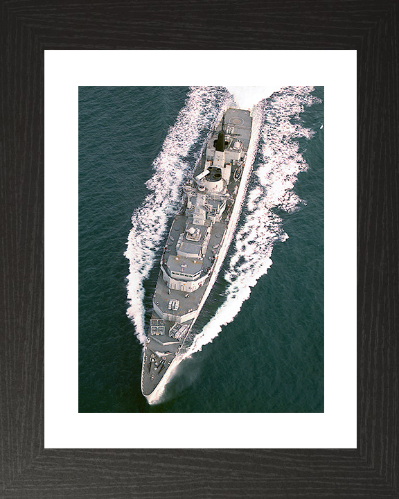 HMS Broadsword (F88) Royal Navy Type 22 Frigate From Above Photo Print Wall Art Decor Posters, Prints, & Visual Artwork Hampshire Prints 10 x 8 Black Frame Yes