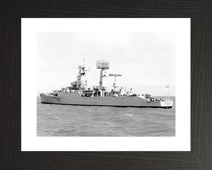 HMS Chichester (F59) Royal Navy Salisbury Class Frigate Port Side View Photo Print Wall Art Decor Posters, Prints, & Visual Artwork Hampshire Prints 10 x 8 Black Frame Yes