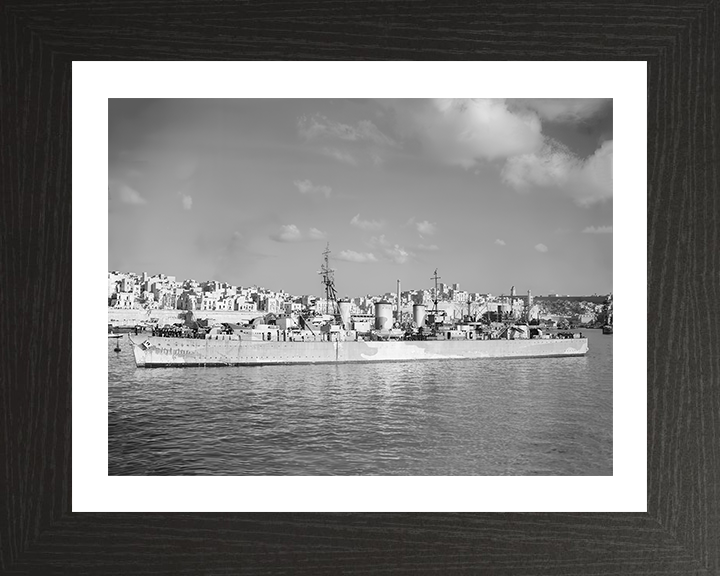 HMS Welshman Photo Print - Valletta 1942 - Royal Navy Abdiel Class Minelayer Posters, Prints, & Visual Artwork Hampshire Prints 10 x 8 Black Frame Yes