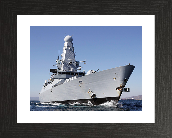 HMS Daring (D32) Royal Navy Type 45 Destroyer Low Starboard View Photo Print Wall Art Decor Posters, Prints, & Visual Artwork Hampshire Prints 10 x 8 Black Frame Yes