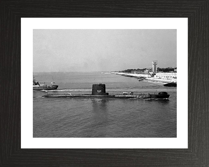 HMS Alderney (S66) (P416) Photo Print - Portsmouth - Royal Navy Amphion Class Submarine Hampshire Prints 10 x 8 Black Frame Yes