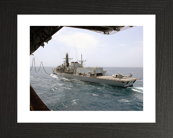 HMS Argyll (F231) Royal Navy Type 23 Frigate During a RAS 2005 Photo Print Wall Art Decor Posters, Prints, & Visual Artwork Hampshire Prints 10 x 8 Black Frame Yes