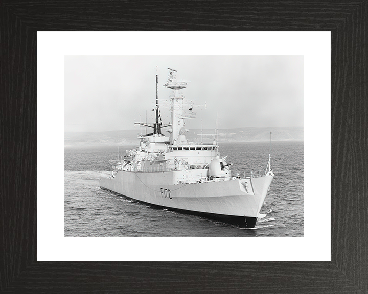 HMS Ambuscade (F172) Royal Navy Type 21 Frigate Starboard Bow View Photo Print Wall Art Decor Posters, Prints, & Visual Artwork Hampshire Prints 10 x 8 Black Frame Yes