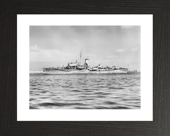 HMS Camellia (K31) Royal Navy Flower Class Corvette Port Beam View Photo Print Wall Art Decor Posters, Prints, & Visual Artwork Hampshire Prints 10 x 8 Black Frame Yes