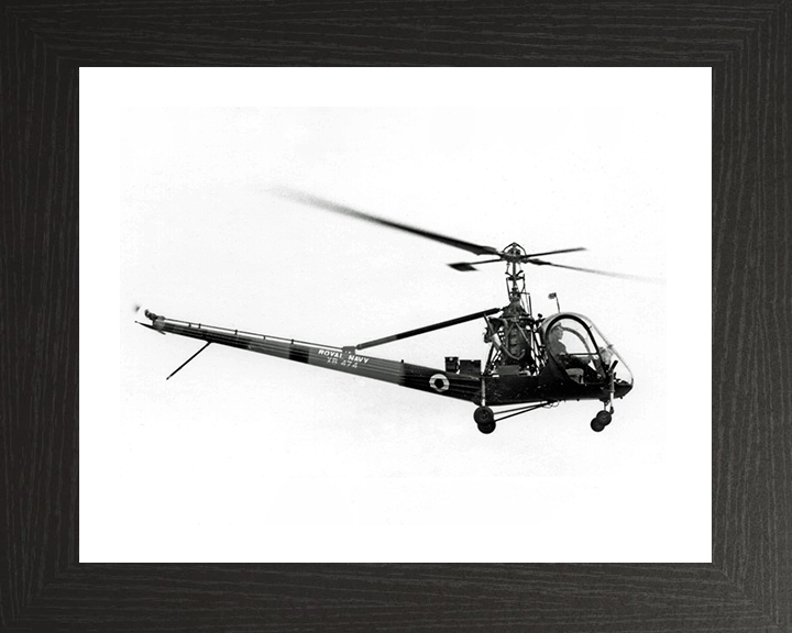 Hiller UH-12E Helicopter 1953 Photo Print - Royal Navy Aircraft Hampshire Prints 10 x 8 Black Frame Yes