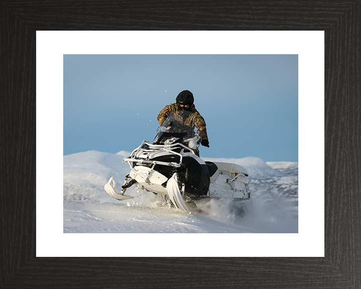 Royal Marine Commando Drives an Oversnow Reconnaissance Vehicle Photo Print Marines Wall Art Military Decor Posters, Prints, & Visual Artwork Hampshire Prints 10 x 8 Black Frame Yes