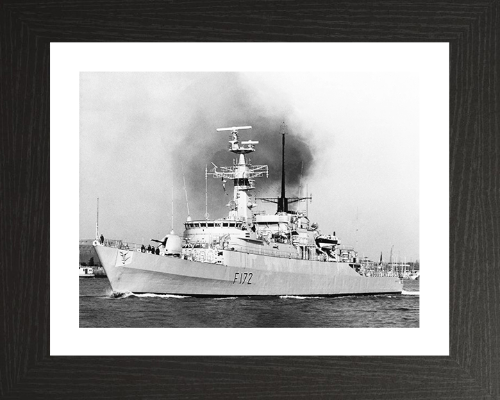 HMS Ambuscade (F172) Royal Navy Type 21 Frigate Leaving Portsmouth Photo Print Wall Art Decor Posters, Prints, & Visual Artwork Hampshire Prints 10 x 8 Black Frame Yes