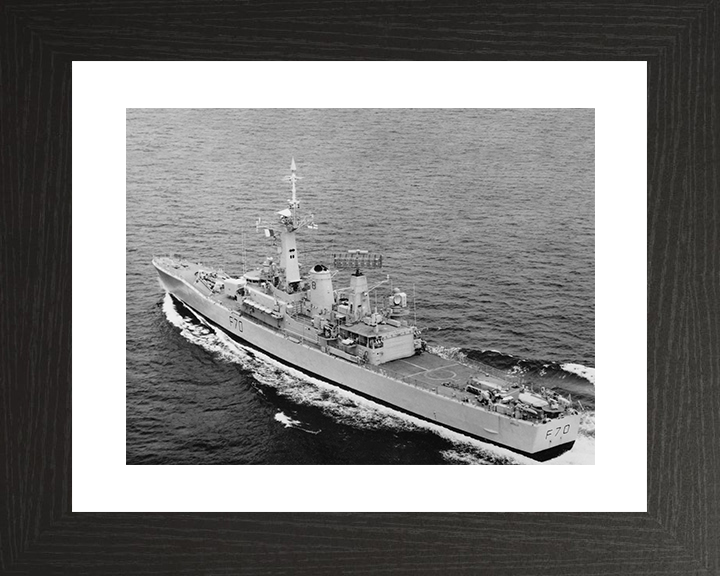 HMS Apollo (F70) Royal Navy Leander Class Frigate High Port Quarter View Photo Print Wall Art Decor Posters, Prints, & Visual Artwork Hampshire Prints 10 x 8 Black Frame Yes