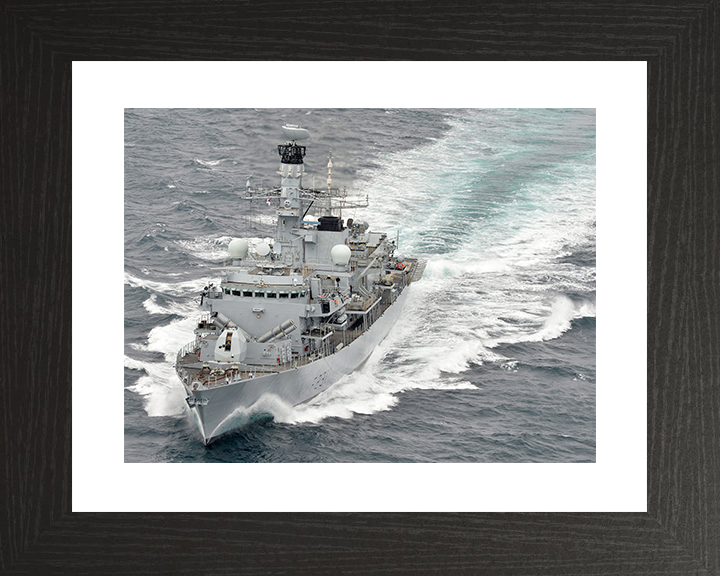 HMS Argyll (F231) Royal Navy Type 23 Frigate Underway 2014 Wall Art Photo Print Naval Decor Posters, Prints, & Visual Artwork Hampshire Prints 10 x 8 Black Frame Yes