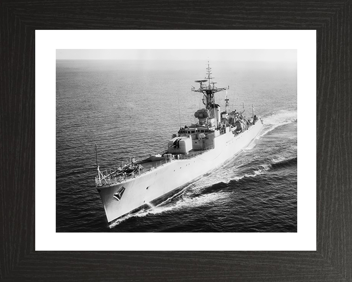 HMS Tenby (F65) Photo Print - At Sea 1963 - Royal Navy Whitby Class Frigate Hampshire Prints 10 x 8 Black Frame Yes