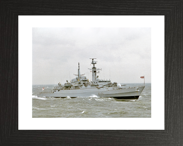 HMS Active (F171) Royal Navy Type 21 Frigate Photo Print Underway Warship Wall Art Posters, Prints, & Visual Artwork Hampshire Prints 10 x 8 Black Frame Yes