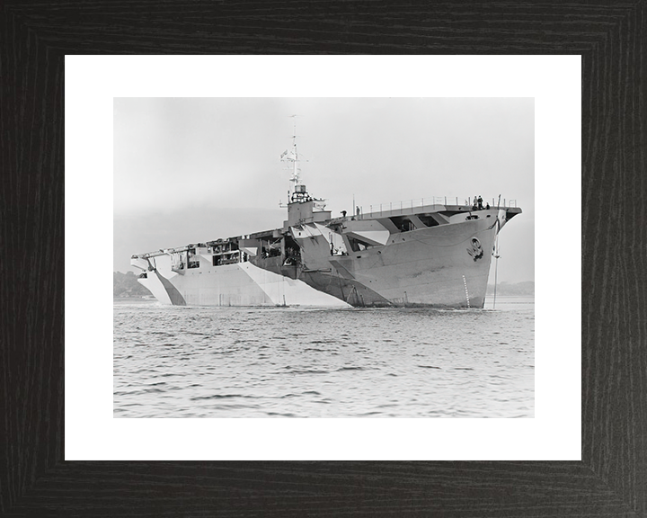 HMS Activity (D94) Royal Navy Escort Carrier Photo Print Starboard Bow View Warship Wall Art Posters, Prints, & Visual Artwork Hampshire Prints 10 x 8 Black Frame Yes