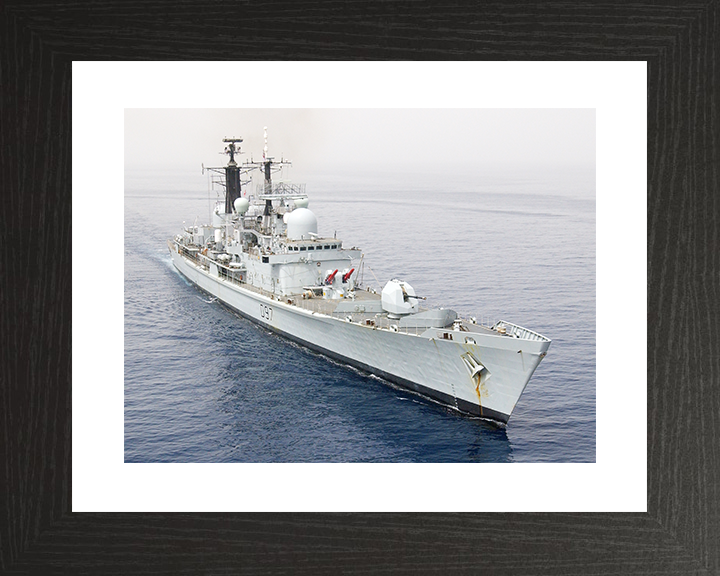 HMS Edinburgh (D97) Royal Navy Type 42 Destroyer High Starboard Bow View at sea Photo Print Wall Art Decor Posters, Prints, & Visual Artwork Hampshire Prints 10 x 8 Black Frame Yes