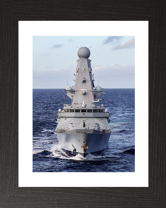 HMS Defender (D36) Royal Navy Type 45 Destroyer Underway Bow View Photo Print Wall Art Decor Posters, Prints, & Visual Artwork Hampshire Prints 10 x 8 Black Frame Yes