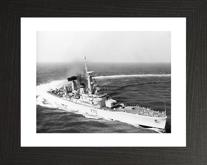 HMS Apollo (F70) Royal Navy Leander Class Frigate Hard Turn To Port Photo Print Wall Art Decor Posters, Prints, & Visual Artwork Hampshire Prints 10 x 8 Black Frame Yes
