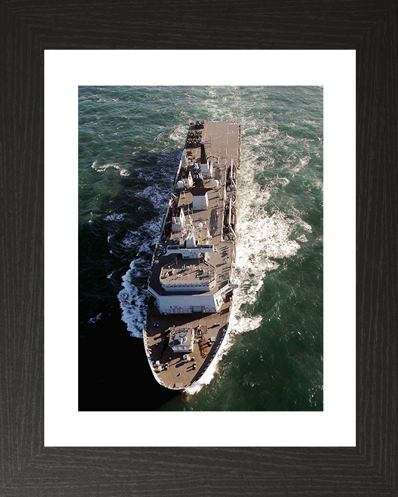 HMS Bulwark (L15) Royal Navy Albion Class Amphibious Ship From Above Photo Print Wall Art Decor Posters, Prints, & Visual Artwork Hampshire Prints 10 x 8 Black Frame Yes
