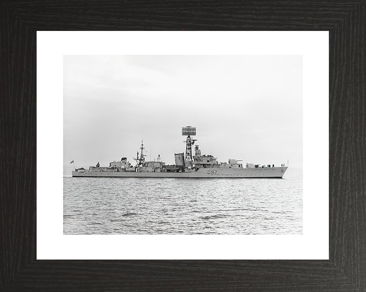 HMS Corunna (D97) Royal Navy Battle Class Destroyer Starboard Beam View Photo Print Wall Art Decor Posters, Prints, & Visual Artwork Hampshire Prints 10 x 8 Black Frame Yes