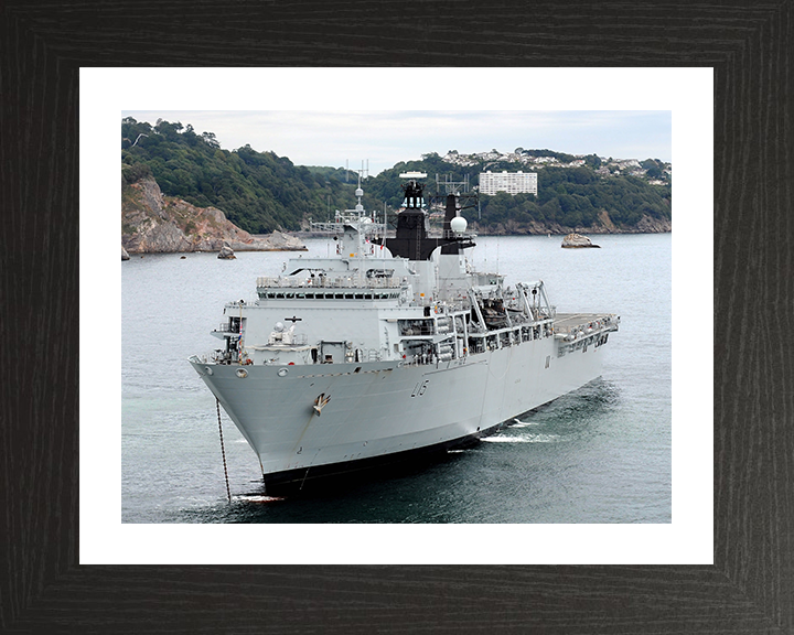 HMS Bulwark (L15) Photo Print - At Anchor 2007 - Royal Navy Albion Class Amphibious Ship Posters, Prints, & Visual Artwork Hampshire Prints 10 x 8 Black Frame Yes