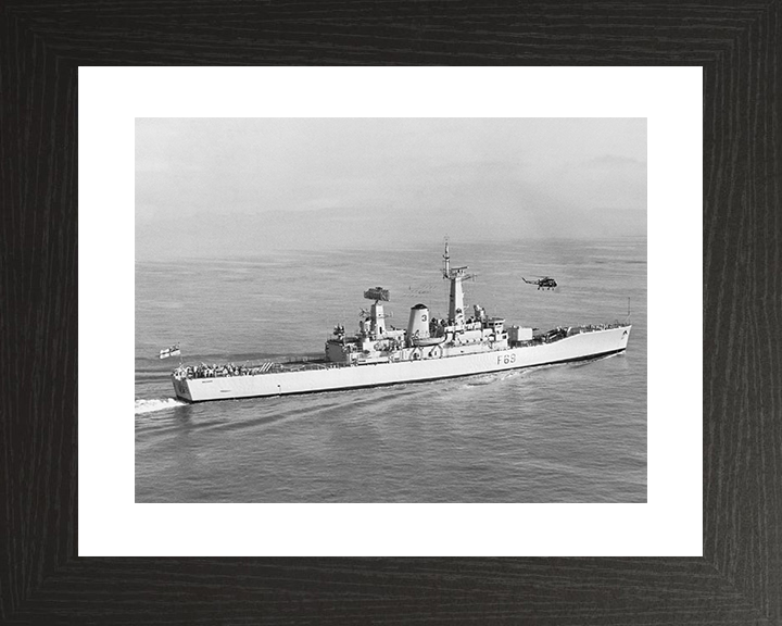HMS Bacchante (F69) Royal Navy Leander Class Frigate Starboard Side View Photo Print Wall Art Decor Posters, Prints, & Visual Artwork Hampshire Prints 10 x 8 Black Frame Yes