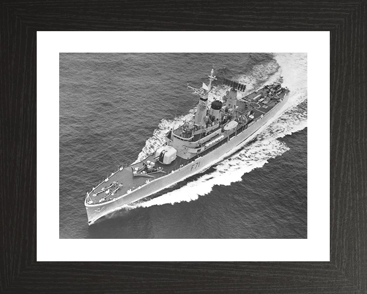 HMS Scylla (F71) Photo Print - From Above - Royal Navy Leander Class Frigate Posters, Prints, & Visual Artwork Hampshire Prints 10 x 8 Black Frame Yes