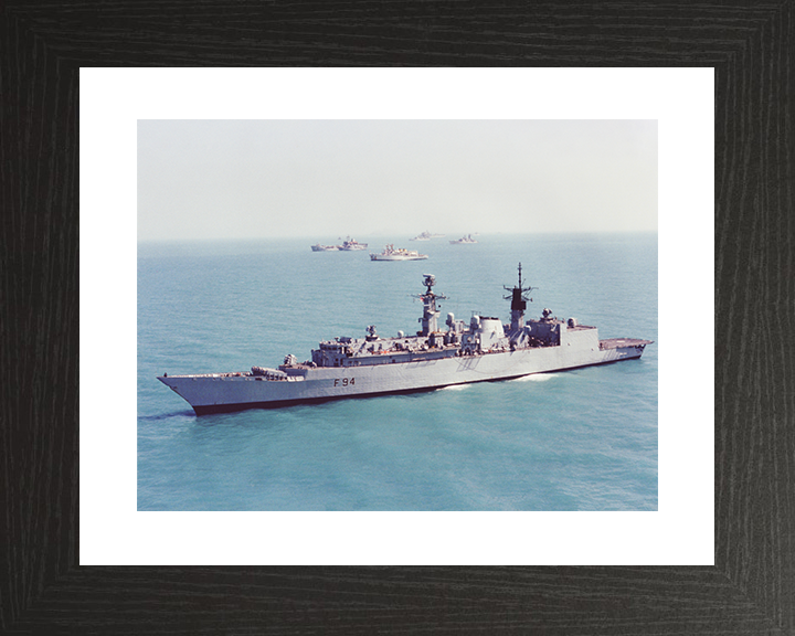 HMS Brave (F94) Royal Navy Type 22 Frigate Port Side View Photo Print Wall Art Decor Posters, Prints, & Visual Artwork Hampshire Prints 10 x 8 Black Frame Yes