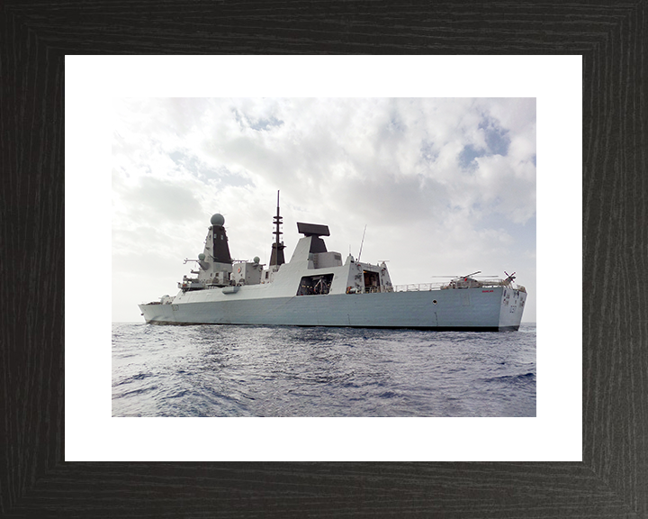 HMS Duncan (D37) Royal Navy Type 45 Destroyer With Helicopter on Deck Photo Print Wall Art Decor Posters, Prints, & Visual Artwork Hampshire Prints 10 x 8 Black Frame Yes