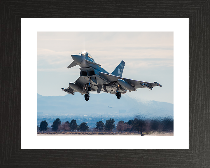 RAF Typhoon FGR4 Taking off in Nevada Photo Print Royal Air Force Aircraft Wall Art Aviation Decor Posters, Prints, & Visual Artwork Hampshire Prints 10 x 8 Black Frame Yes