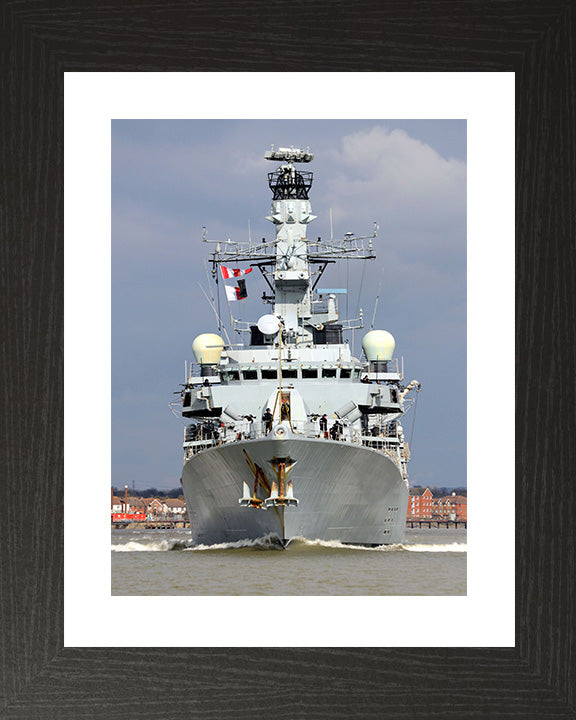 HMS Westminster (F237) Photo Print - Low Bow View - Royal Navy Type 23 Frigate Hampshire Prints 10 x 8 Black Frame Yes