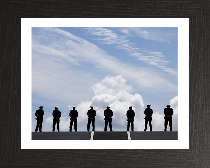 Sailors on a flight desk Ski Jump Photo Print - Royal Navy Hampshire Prints 10 x 8 Black Frame Yes