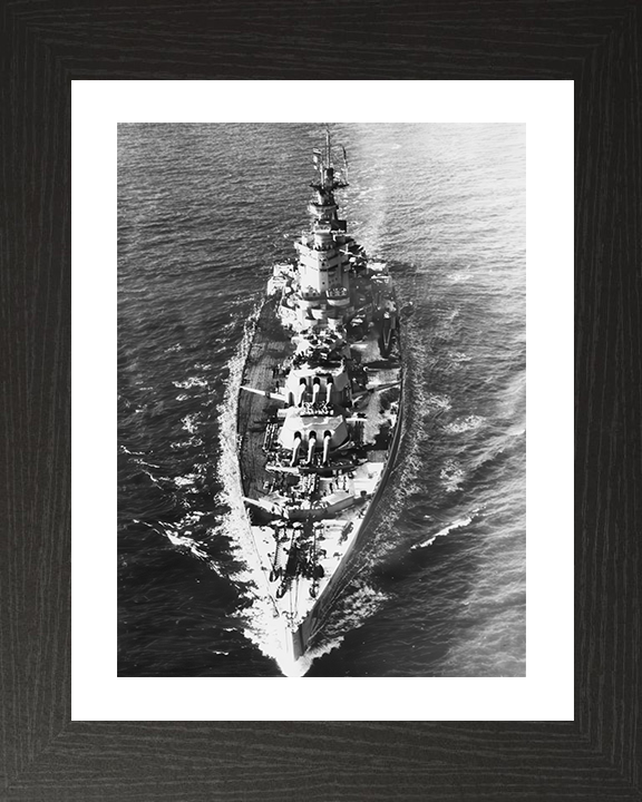 HMS Nelson (28) Photo Print - at sea - Royal Navy Nelson Class Battleship Hampshire Prints 10 x 8 Black Frame Yes